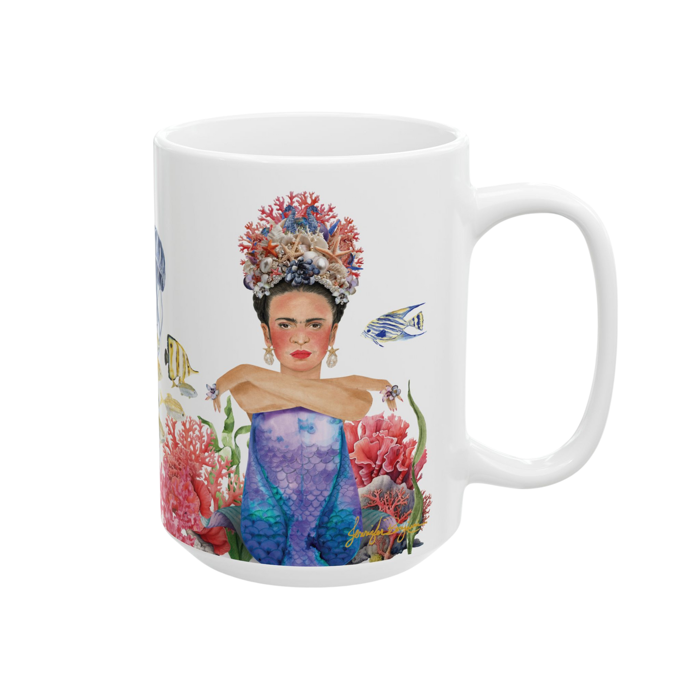 "Las Sirenas no tienen miedo..." Frida Mermiad Mug in Spanish