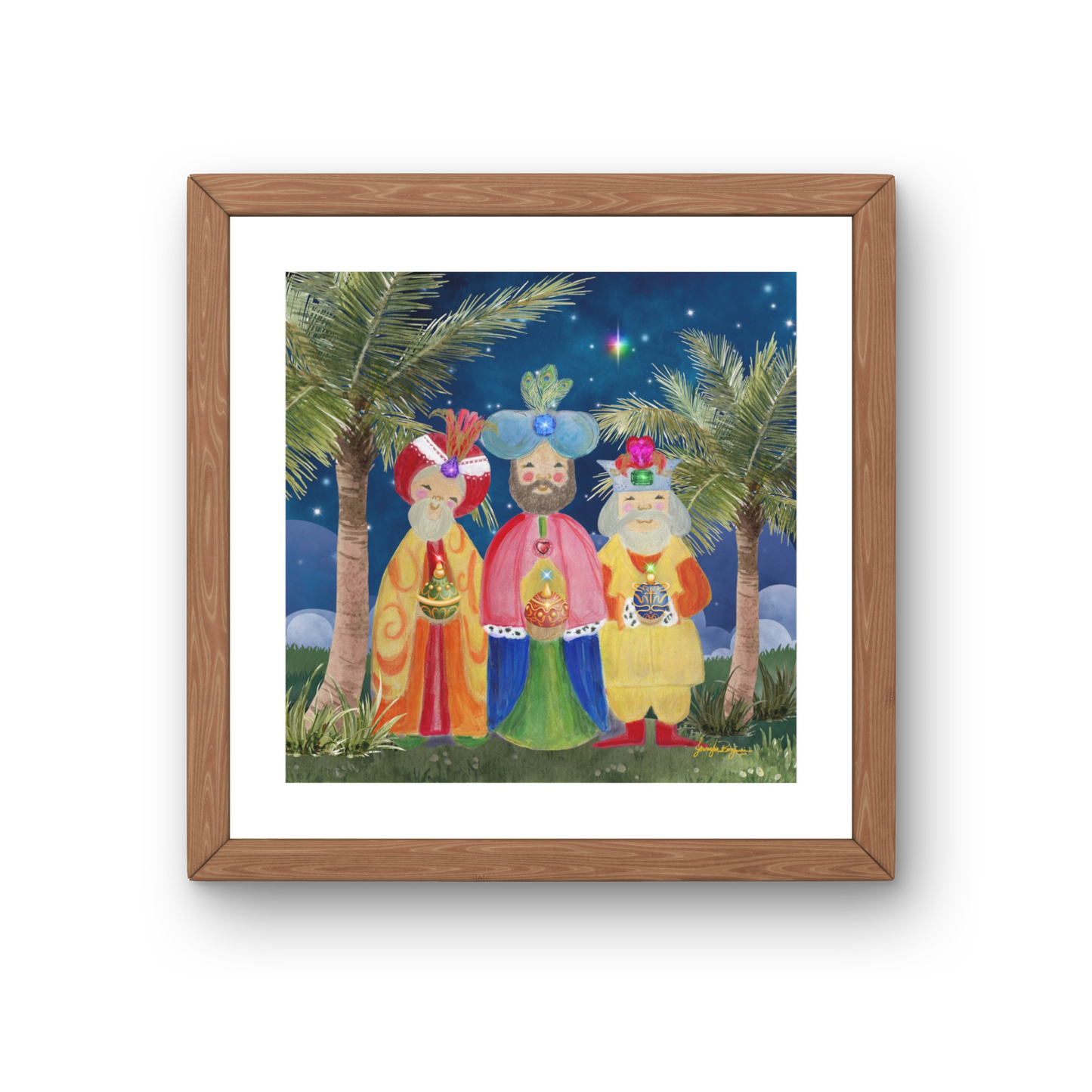 Los Reyes En El Campo Fine Art Paper Print