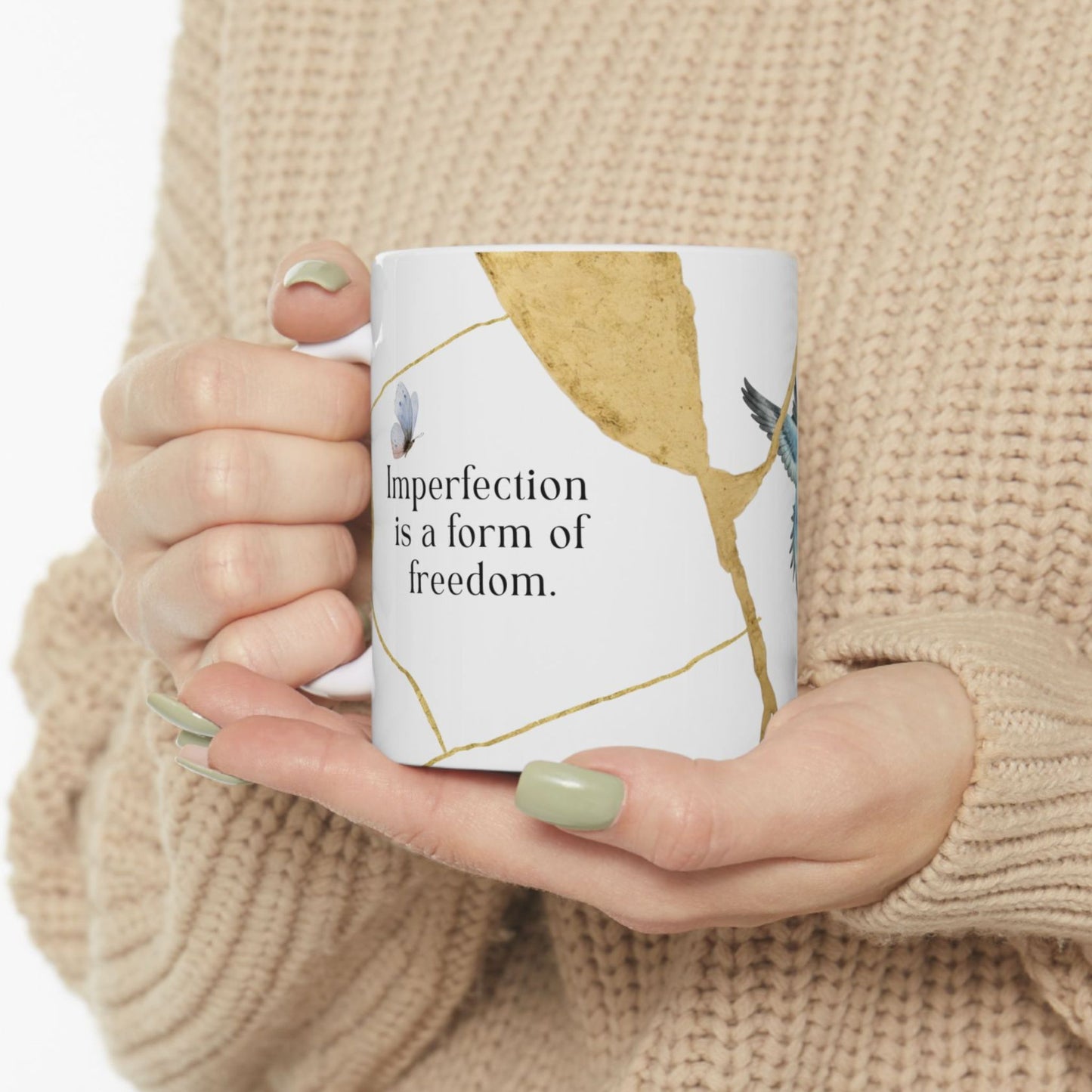 "Imperfection is a Form of Freedom." Kintsugi Frida Mug