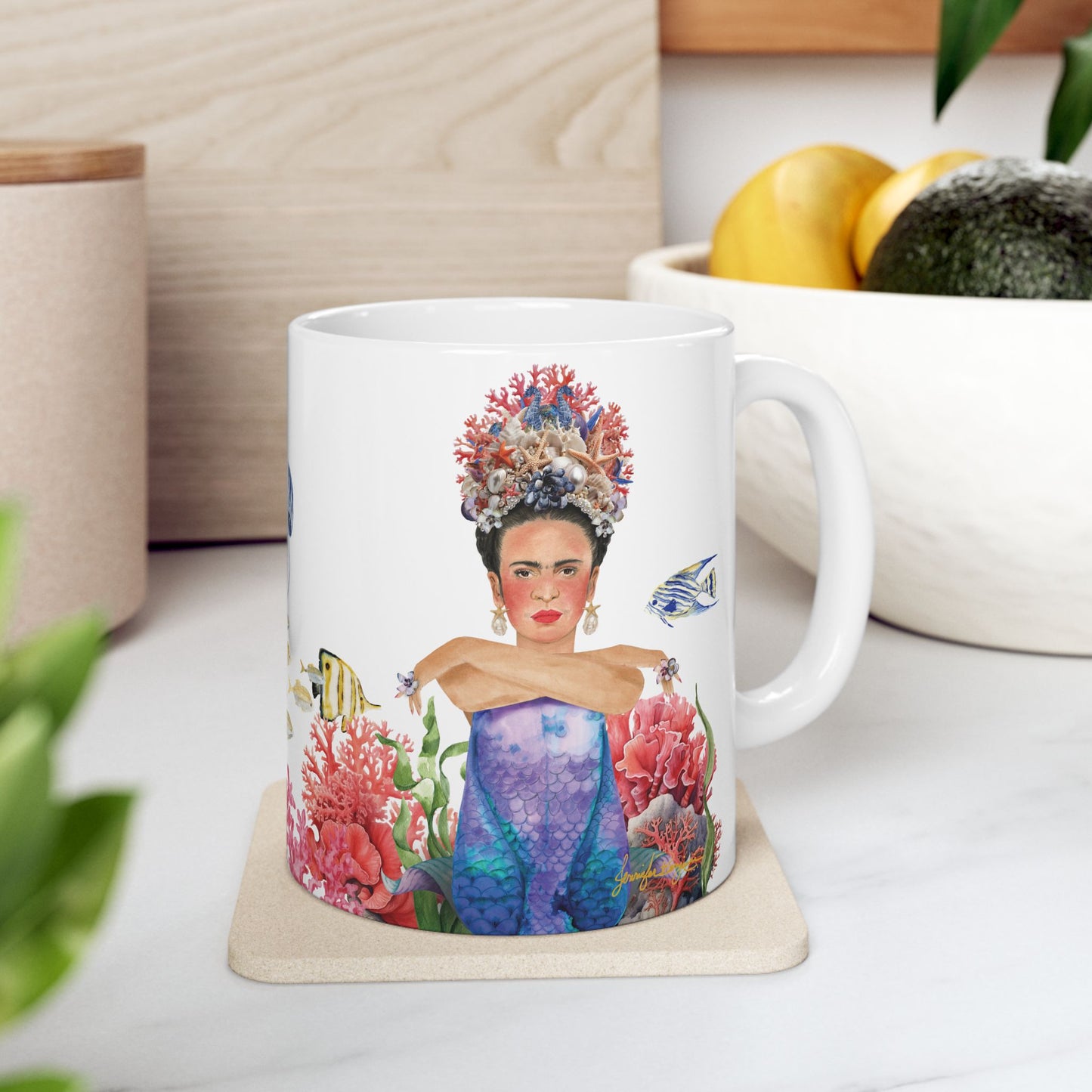 "Las Sirenas no tienen miedo..." Frida Mermiad Mug in Spanish