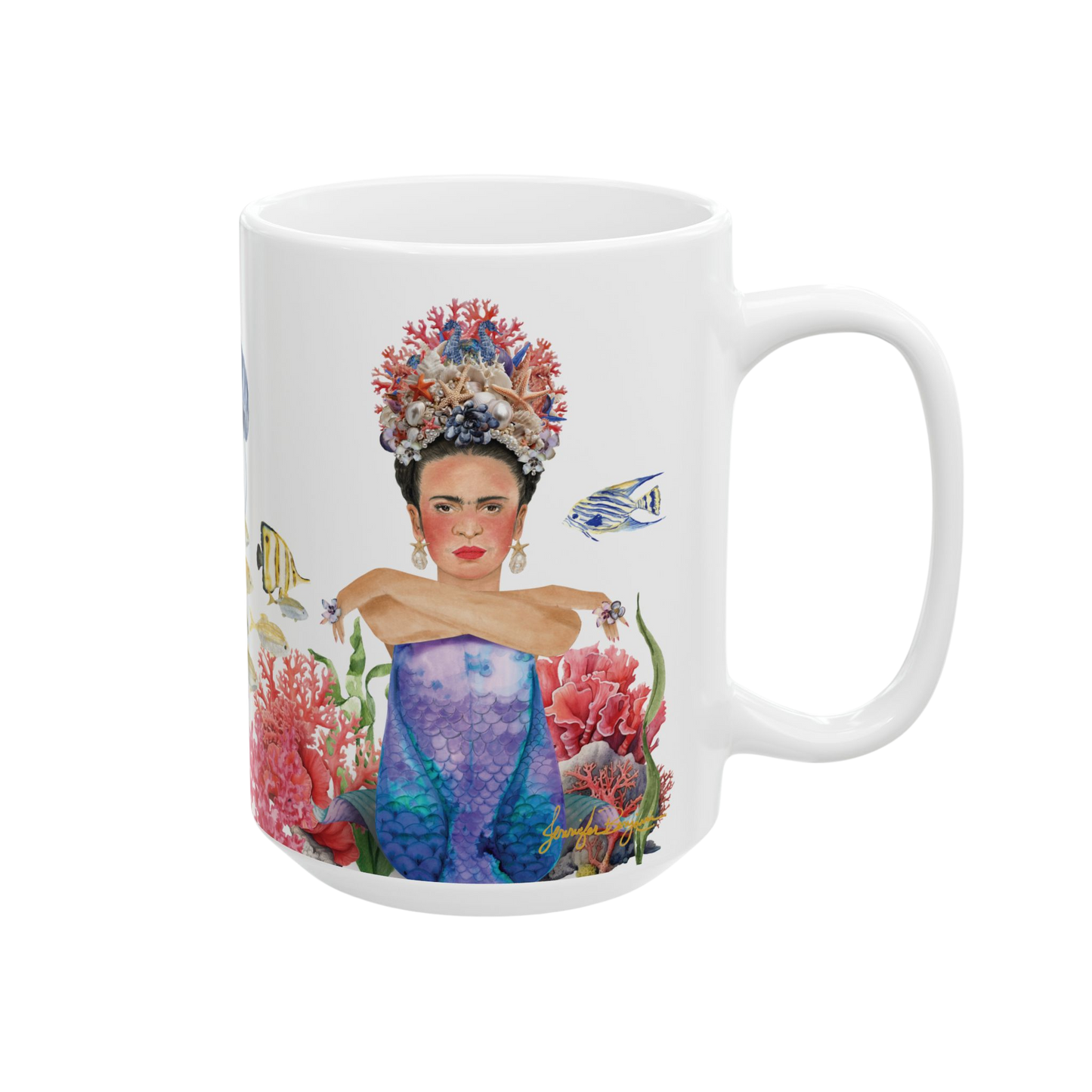 "Mermaids are fearless in depths..." Frida Mermaid Mug