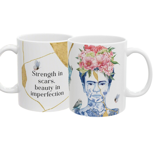 "Strength in Scars..."  Kintsugi Frida Mug