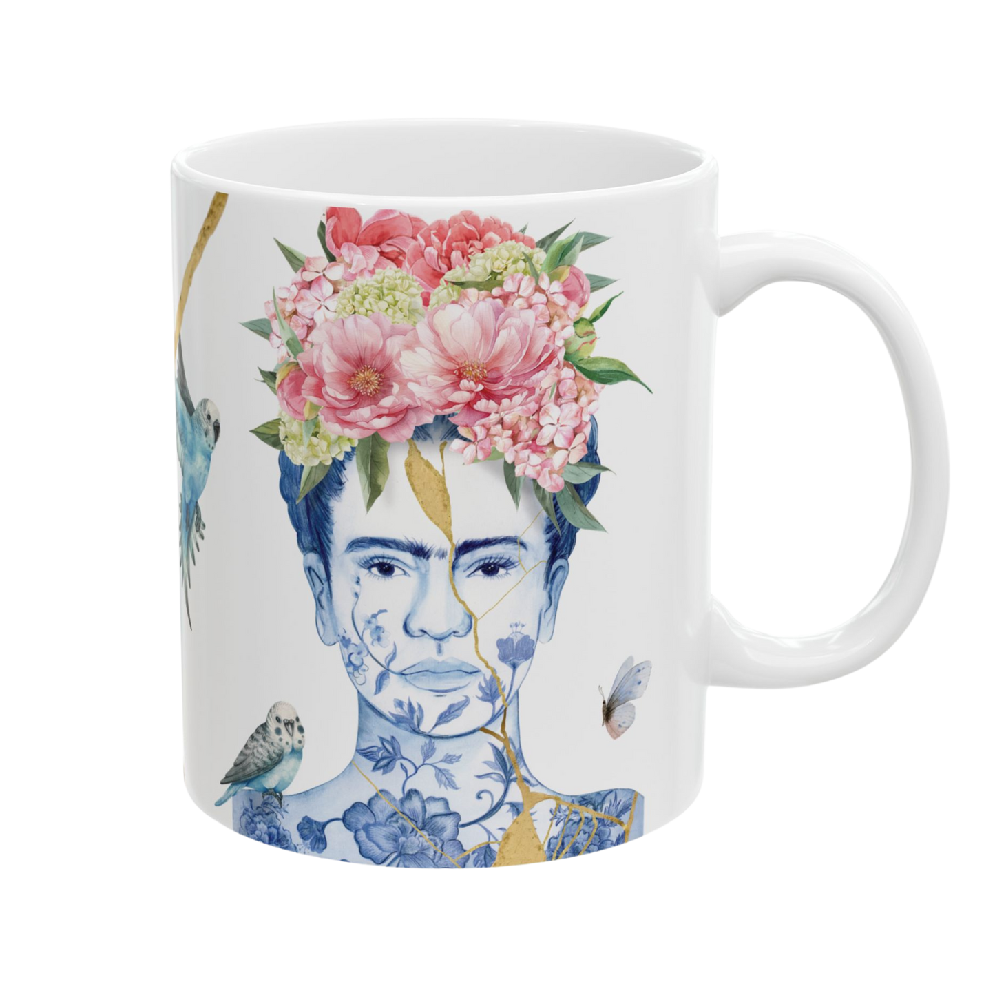 "Imperfection is a Form of Freedom." Kintsugi Frida Mug