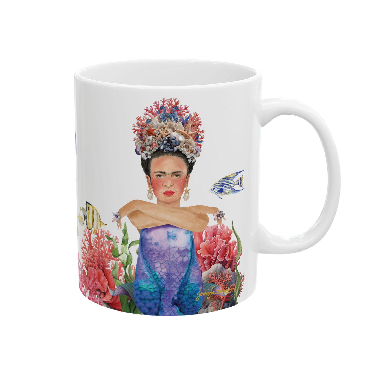 "Las Sirenas no tienen miedo..." Frida Mermiad Mug in Spanish