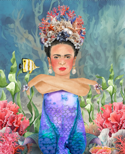 Frida La Sirena Fine Art Paper Print