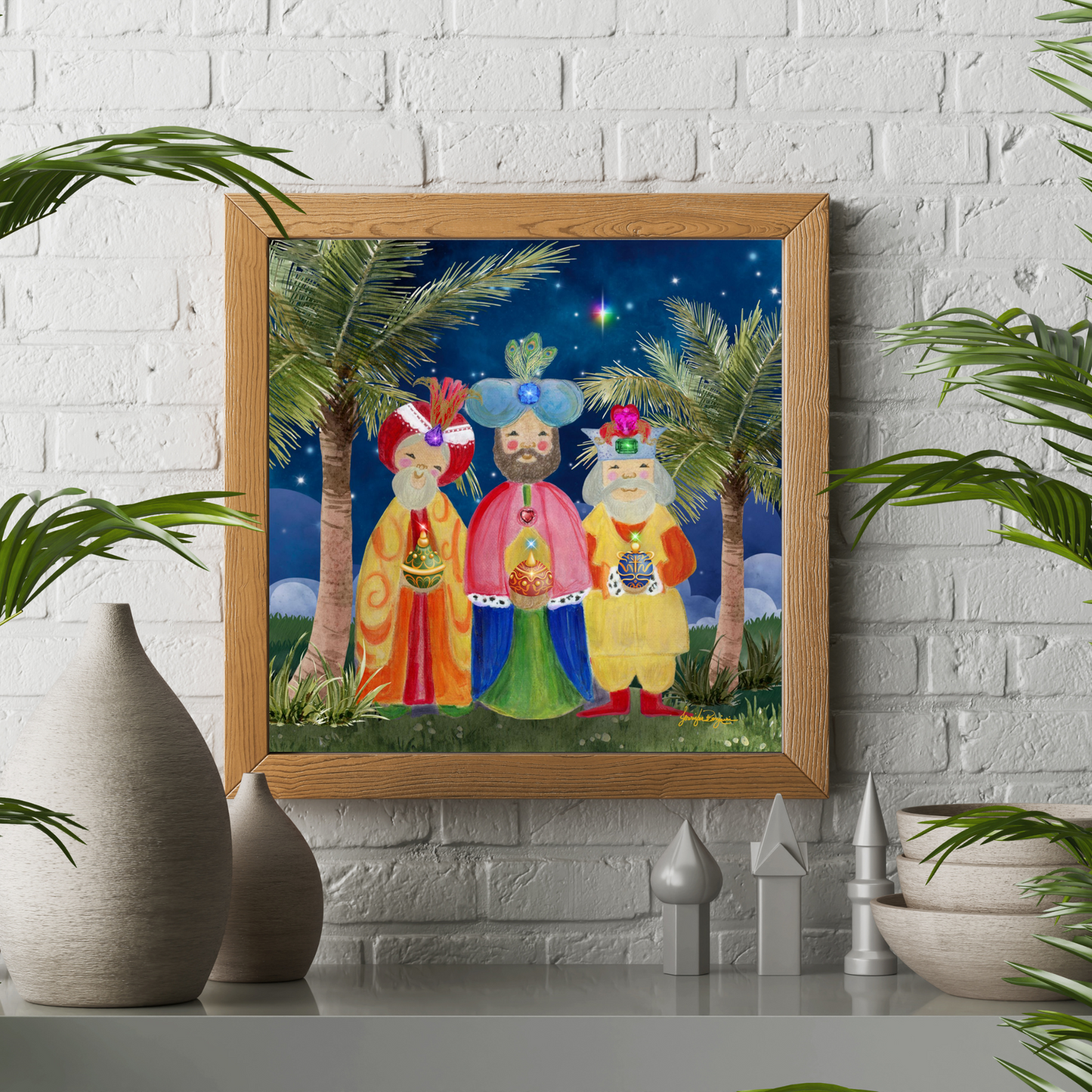 Los Reyes En El Campo Fine Art Paper Print